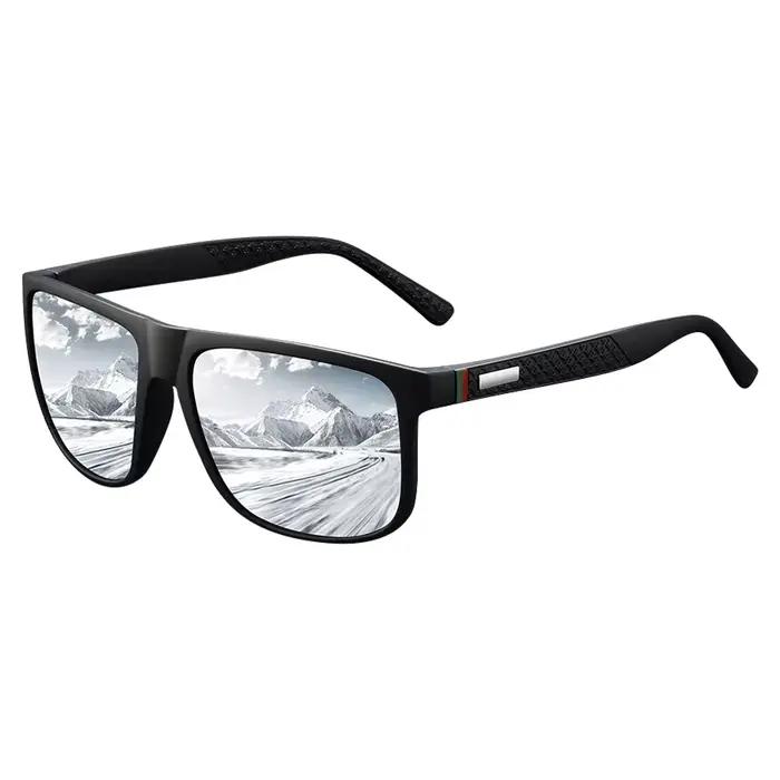 Lunettes de soleil vintage à carreaux carrés, style classique, unisexe, pour la pêche, la conduite, 