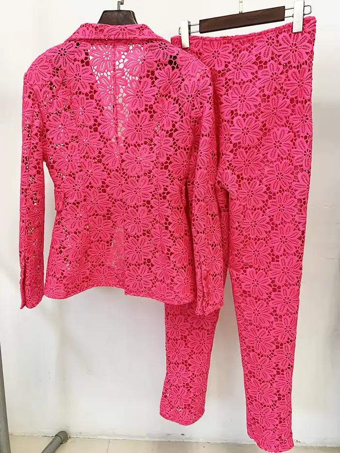 HIGH STREET Nouveauté 2026 Ensemble de costume de mode de défilé de créateur pour femme, Blazer en d