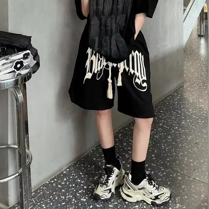 Shorts d'impression Wstring de proximité pour femmes, Streetwear de style américain, Shorts de sport