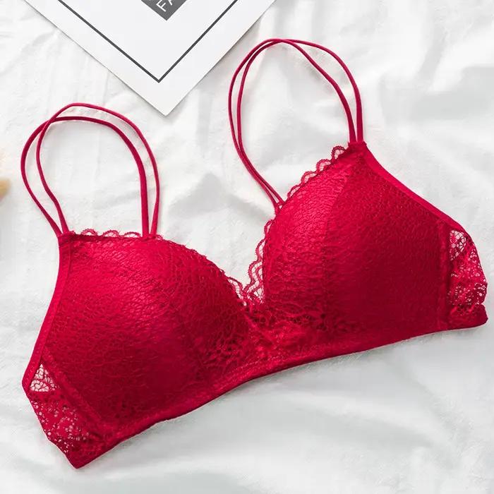 Femmes soutien-gorge Sexy dentelle Bralette florale sans fil soutien-gorge femme sous-vêtements A B 