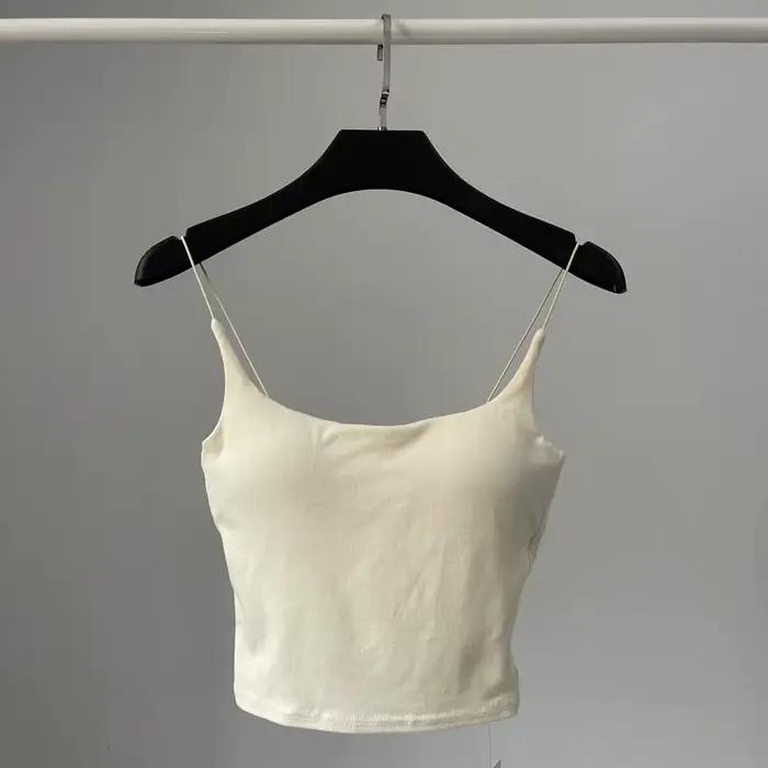 YOZOU-Soutien-Gorge Court Rouge avec Bretelles Standard pour Femme, Camisole Épicée, Beige, Rose, No