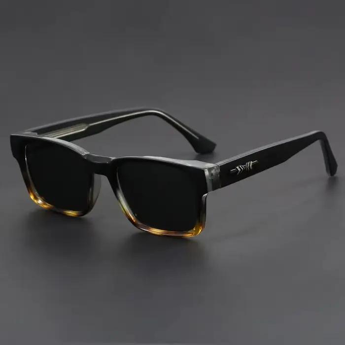 Lunettes de soleil anti-UV à monture carrée noire et imprimé léopard, style rétro et tendance, pour 