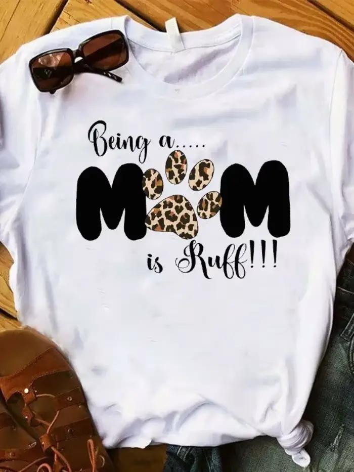 T-shirt imprimé patte de chien pour femme, manches courtes, ne marche jamais seul