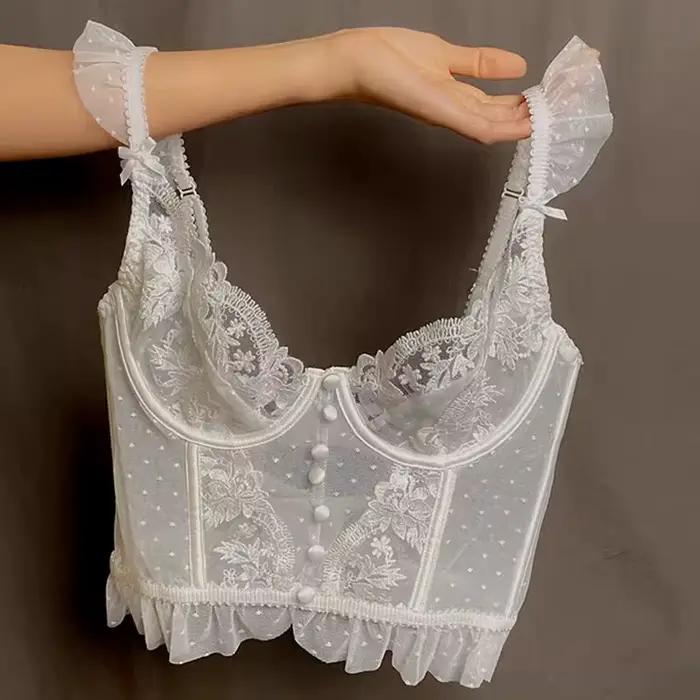 Ensemble de lingerie sexy pour femmes, soutien-gorge push-up en dentelle transparente, ensemble de c