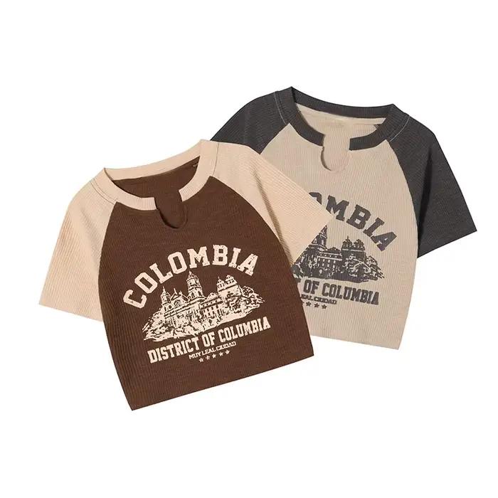 T-shirt à Manches Courtes et Col Rond pour Femme, Haut Précieux, Décontracté, avec Lettres Imprimées