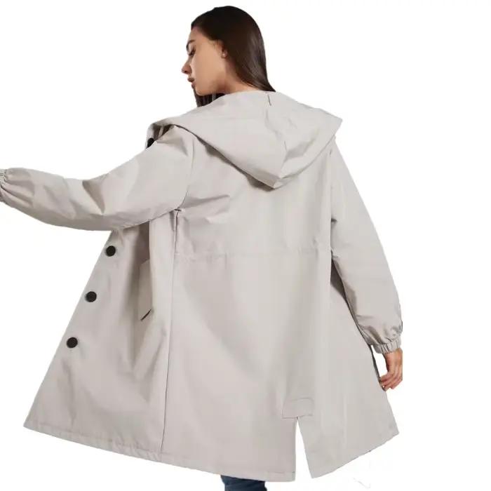 Fahsyee imperméable femmes, veste de pluie imperméable imperméable à capuche coupe-vent extérieur lo