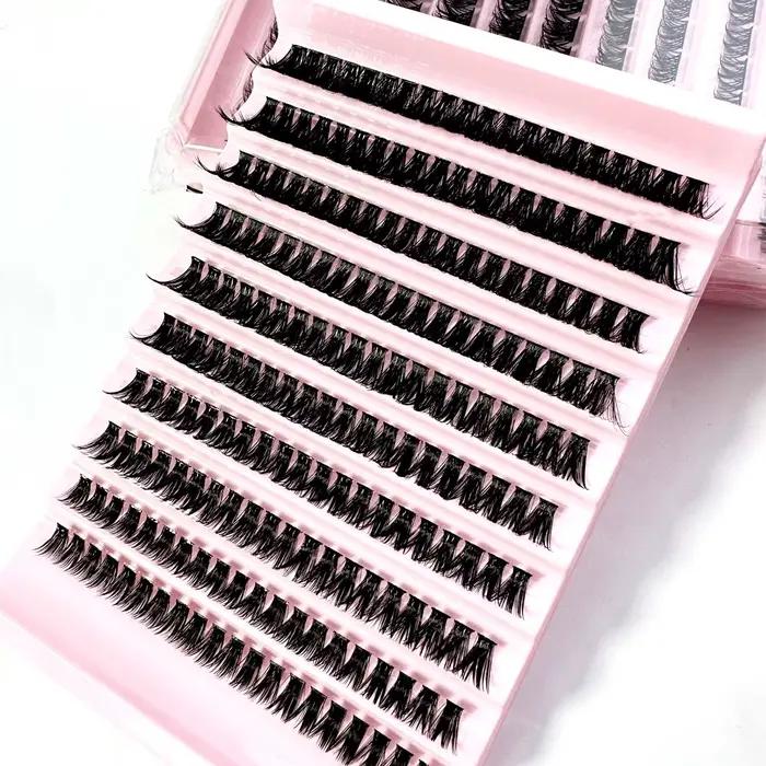Lot de 200 pièces d'extensions de cils individuels, 8 à 16mm, look naturel, moelleux, réutilisables,