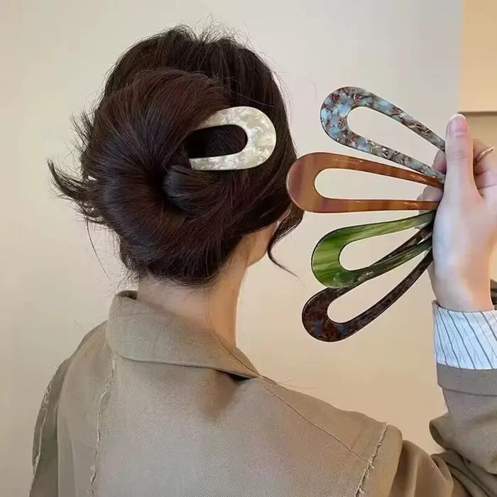 Styles français fourchettes à cheveux bâtons de cheveux acide acétique en forme de U épingles à chev