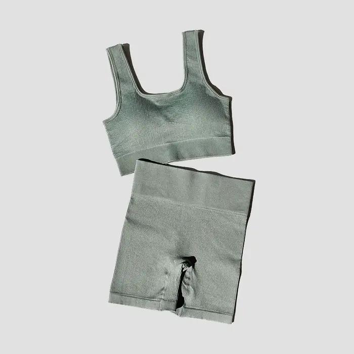 Ensemble de Yoga pour femmes, 2 pièces, soutien-gorge Sexy sans couture, short de Sport, vêtements d