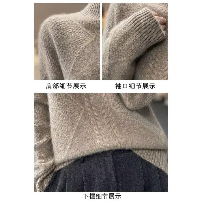Pull à demi-col roulé pour femmes, pulls décontractés pour femmes, pulls épais pour documents, doux 