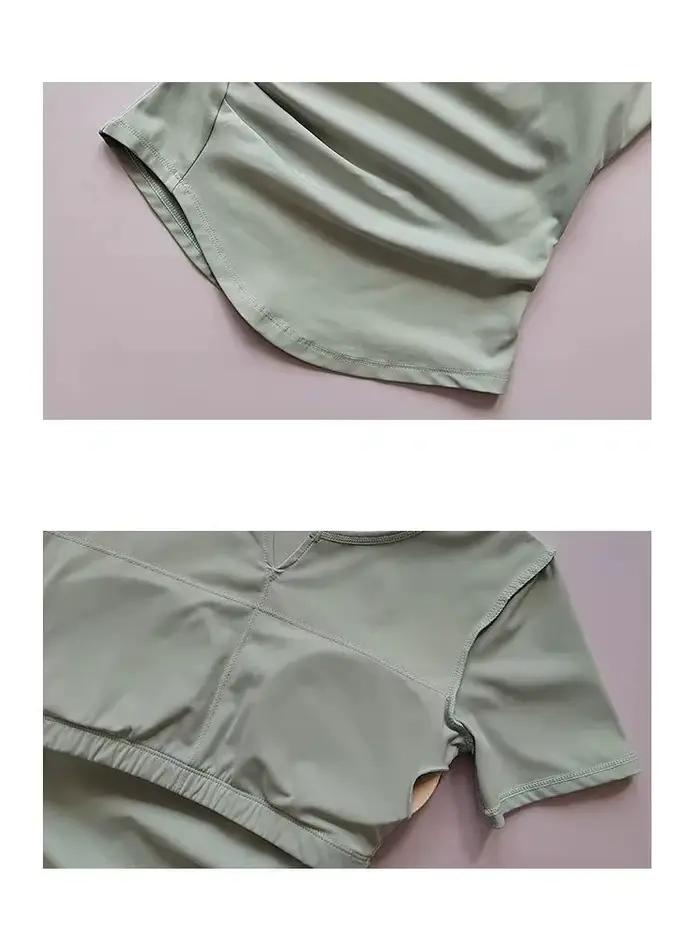 Chemises de sport pour femmes, T-shirt de Yoga à manches courtes, rembourré, serré, d'entraînement, 