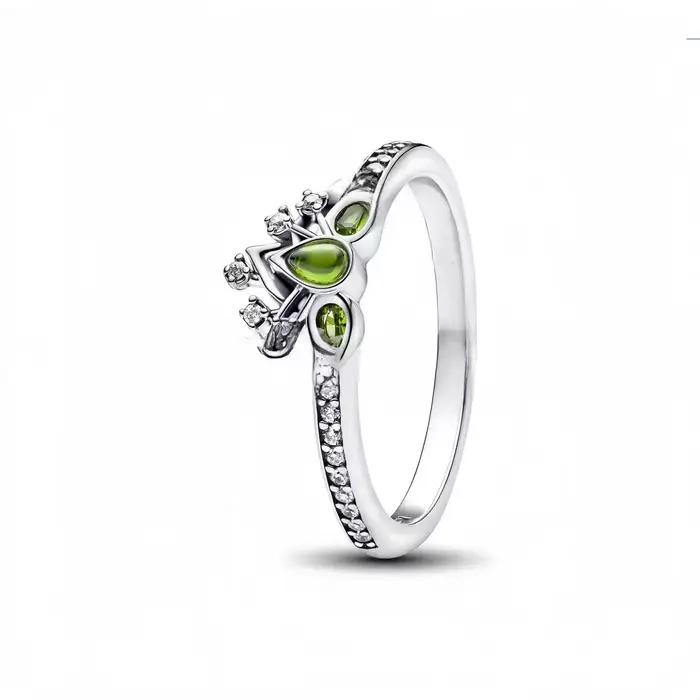 Bague en argent pur 925% en forme de cœur Minnie, couronne de princesse, pour femmes, bijoux fins à 