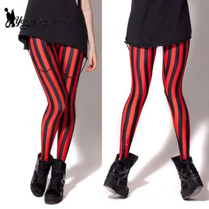 [You're My Secret] mode femmes Leggings Sexy taille haute élastique rayure imprimé pantalon décontra