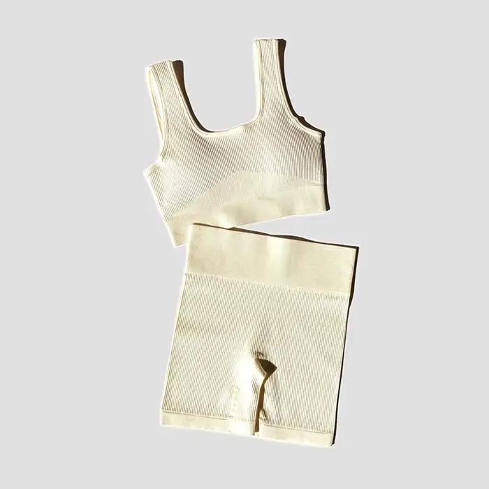 Ensemble de Yoga pour femmes, 2 pièces, soutien-gorge Sexy sans couture, short de Sport, vêtements d