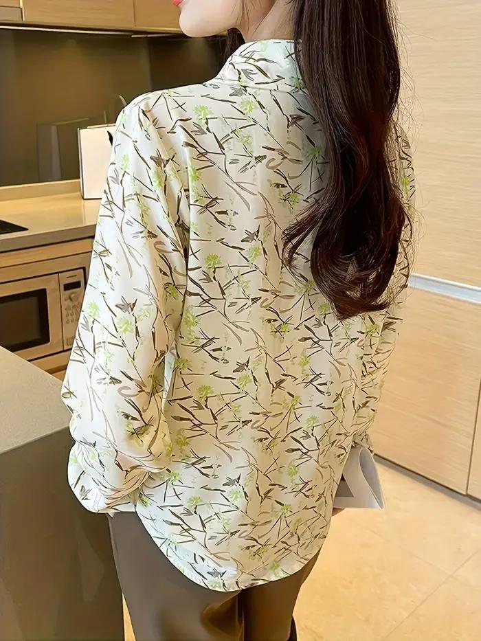 Nouveau élégant impression blouses décontracté quotidien dames chemises mode femmes boutonné hauts b