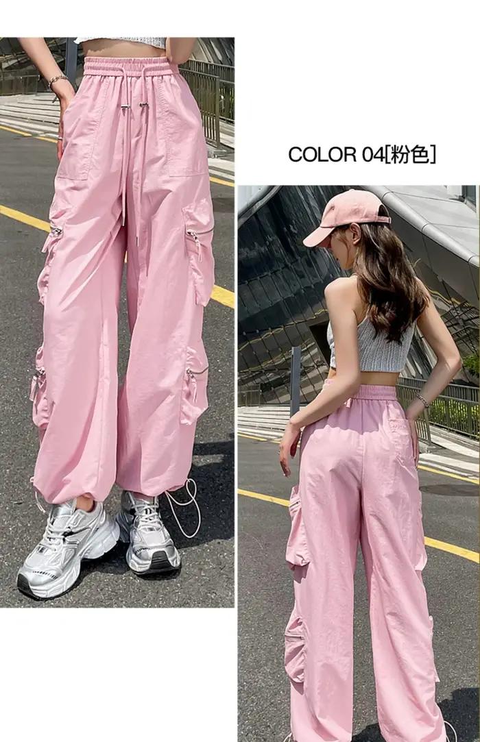 Salopette américaine à séchage rapide pour femmes, pantalon de survêtement d'été en soie glacée fine