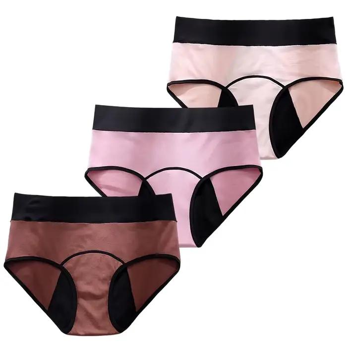 Lot de 3 culottes menstruelles pour adolescentes, anti-fuites, flux abondant, culottes hygiéniques s