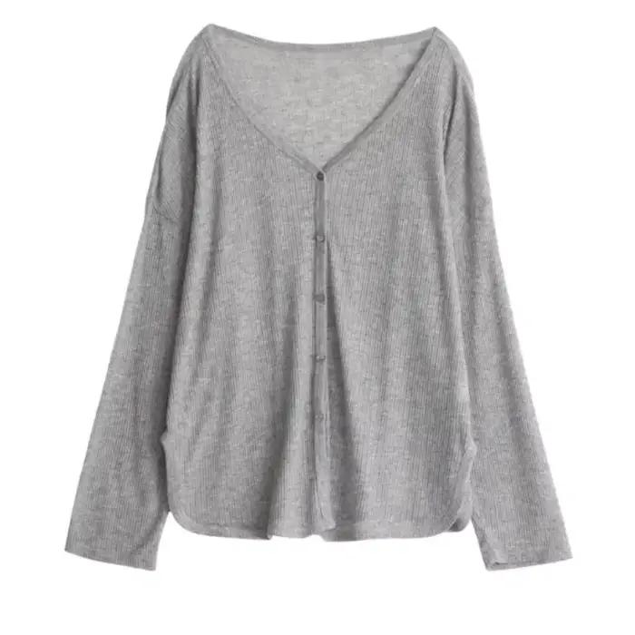 Cardigan femme nouveau col en v à manches longues femme chemise femme pulls Protection solaire femme