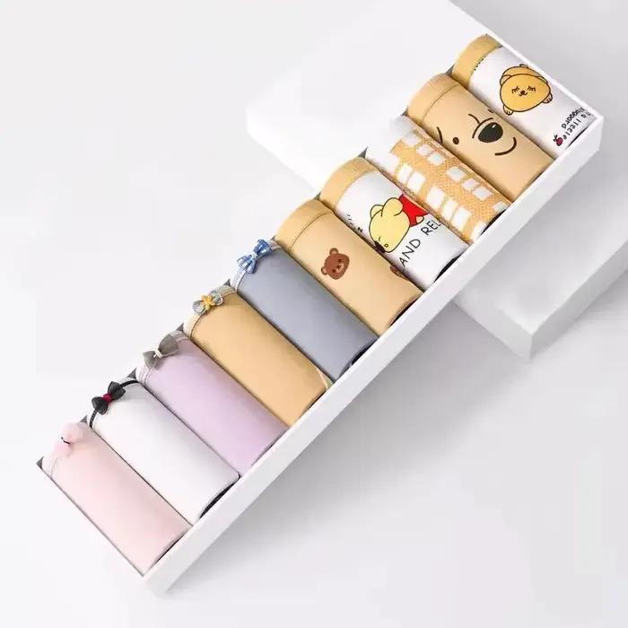 Lot de 10 culottes en coton pour femmes, sous-vêtements sexy, slips mignons à motif de dessin animé 