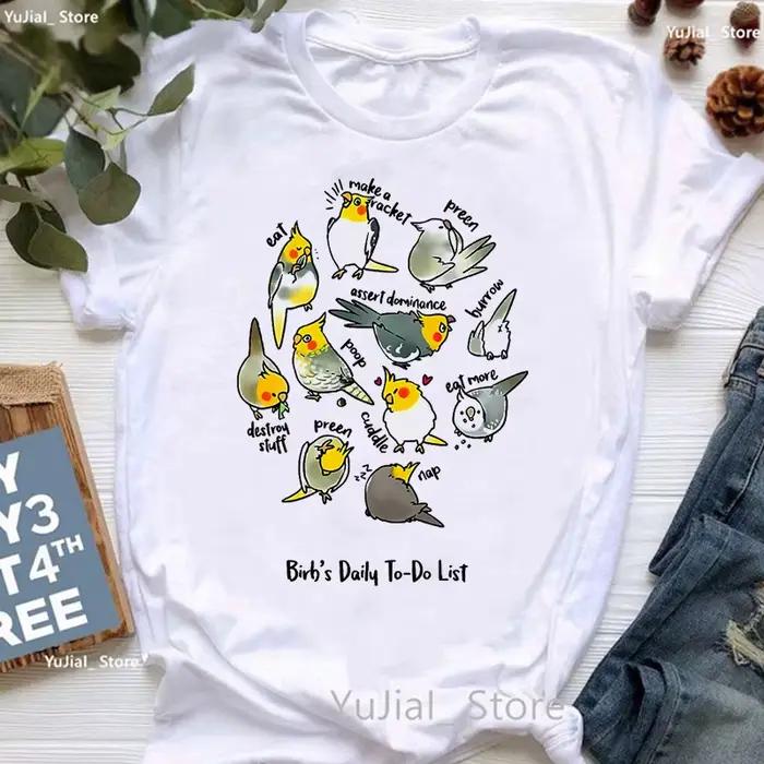 T-shirt imprimé pour femme, cool, calopsitte, perroquet, art, ciel étoilé, drôle, mode estivale, est