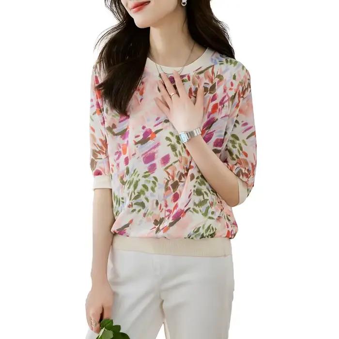 Nouveau printemps été T-shirts décontractés mode imprimé dames T-shirts à manches courtes T-shirts h