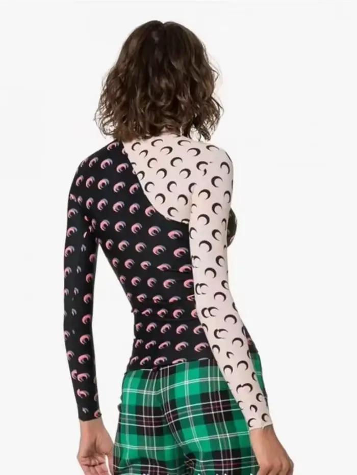 Chemise à manches longues pour femmes, imprimé lune, Protection Uv, coupe cintrée, t-shirt superposé