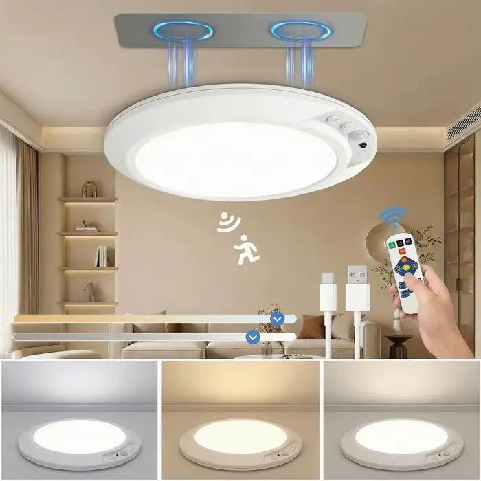 Lampe murale sans fil à LED avec détecteur de mouvement magnétique, rechargeable par USB-C, avec tél
