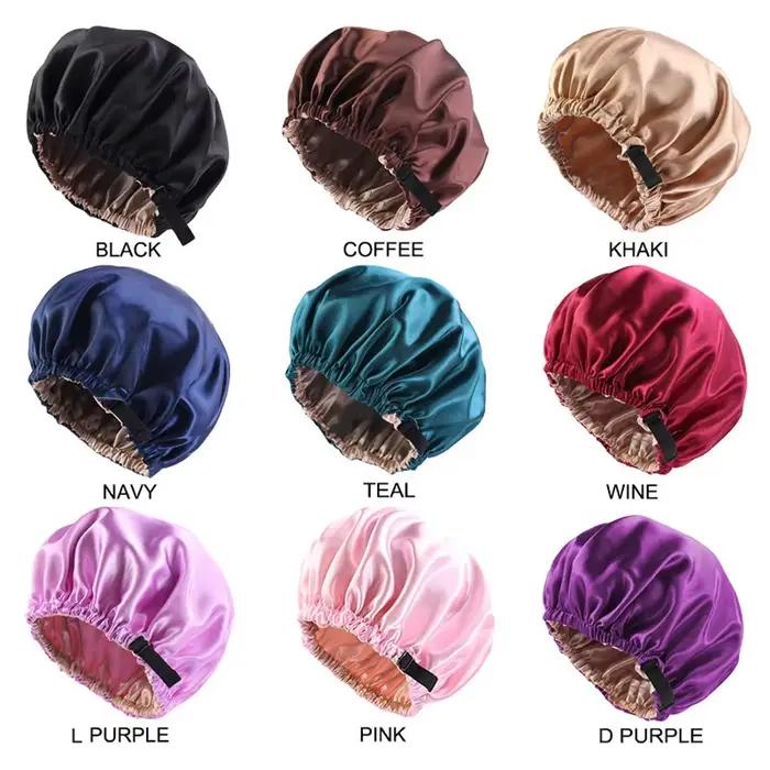 Nouveau bonnet de cheveux en Satin pour dormir, Invisible, plat, Imitation soie, rond, soins capilla