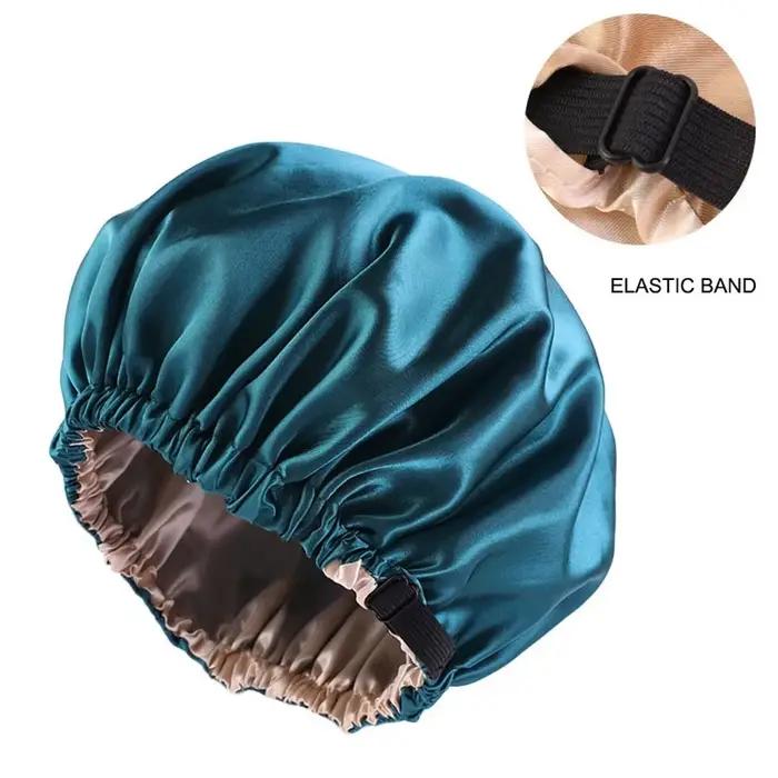Nouveau bonnet de cheveux en Satin pour dormir, Invisible, plat, Imitation soie, rond, soins capilla