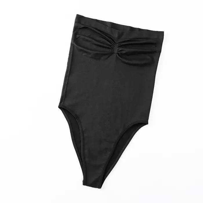 Combinaison Banribdrums sans couture pour femme, buste froncé