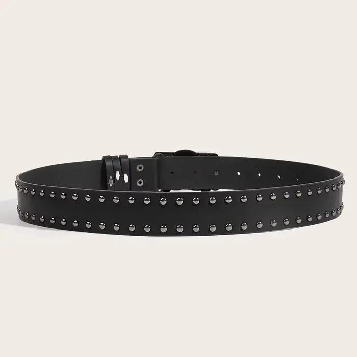 Nouvelles ceintures pour femmes de haute qualité marque de luxe Punk Goth Rivet noir jean unisexe ho