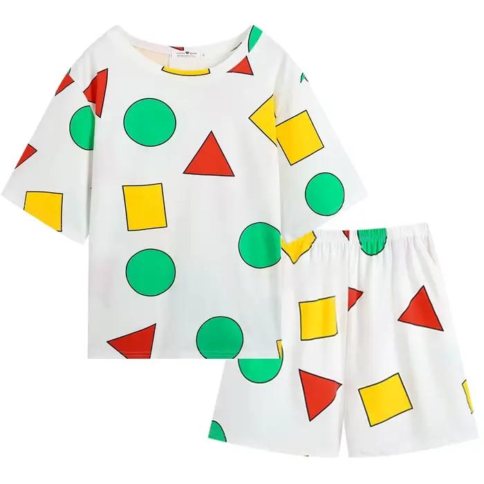 Pyjama Sin Chan pour femmes, vêtements de nuit d'été avec short, ensemble pyjama, vêtements de maiso