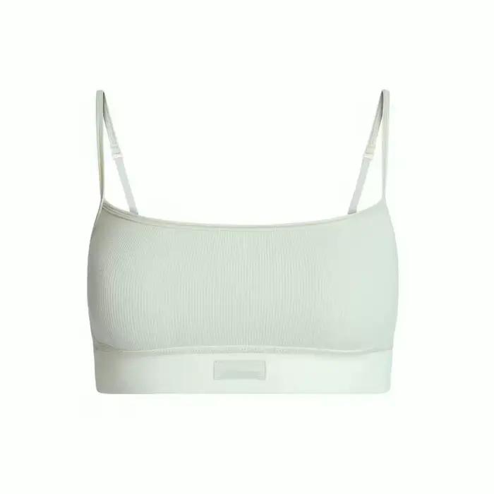 SKIMS RIB SCOOP BRALETTE - Bralette côtelée en coton à manches courtes pour femme, sous-vêtement dos