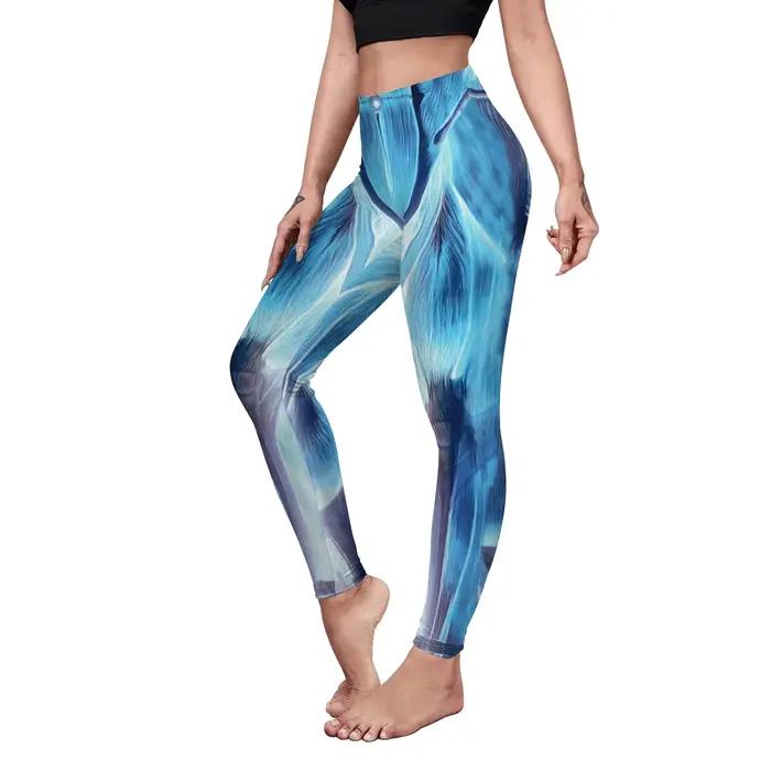 Zawaland-Leggings élastiques Slim Anime pour femmes, pantalons de fitness College en 3D musculaires,