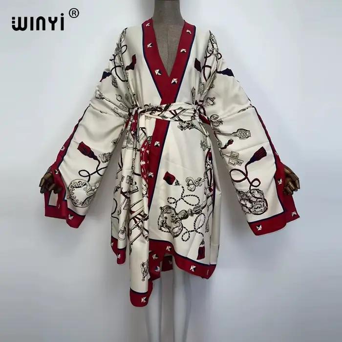 WINYI-Cardigan africain à manches chauve-souris pour femmes, robe de cocktail, style Boho, Maxi, 202