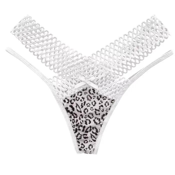 Culotte Sexy en dentelle léopard pour femmes, sous-vêtements sans couture, ajouré, Lingerie sensuell