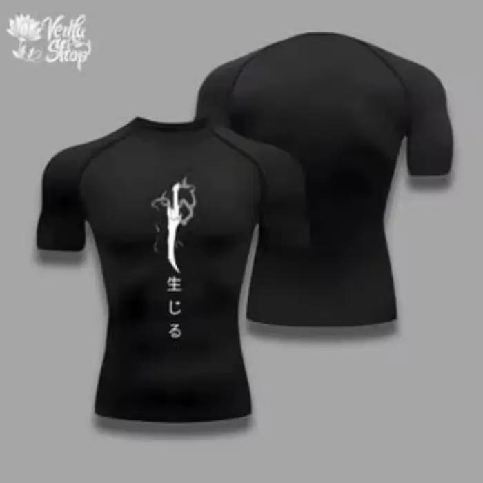 Jin Woo chemise de Compression Compression gymnase Sung Jin Woo Solo nivellement Anime Muscleshirt v