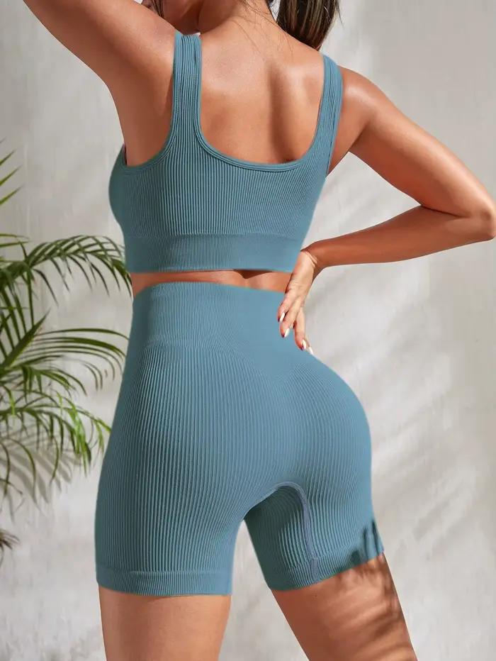 Ensembles de yoga 2 pièces sans couture pour femmes, costume de gymnastique, court, précieux short t