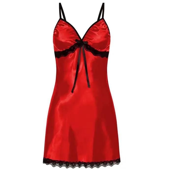 Femmes sexy pyjamas grande taille dentelle jarretelle chemise de nuit sans manches pyjamas col en v 