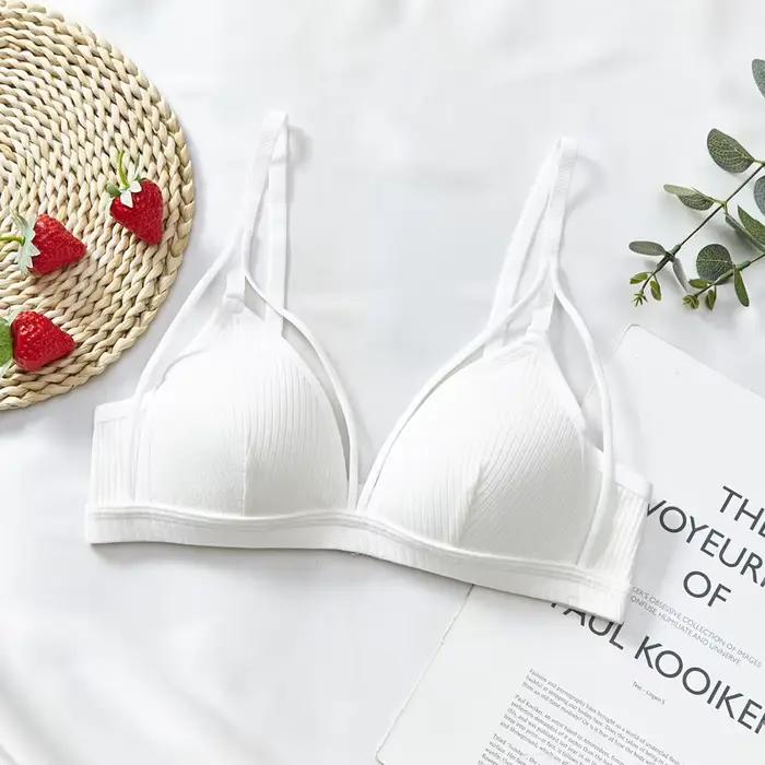Soutien-gorge Sexy avec Design fin, sans trace, sans armatures, froncé pour femmes, petite poitrine,