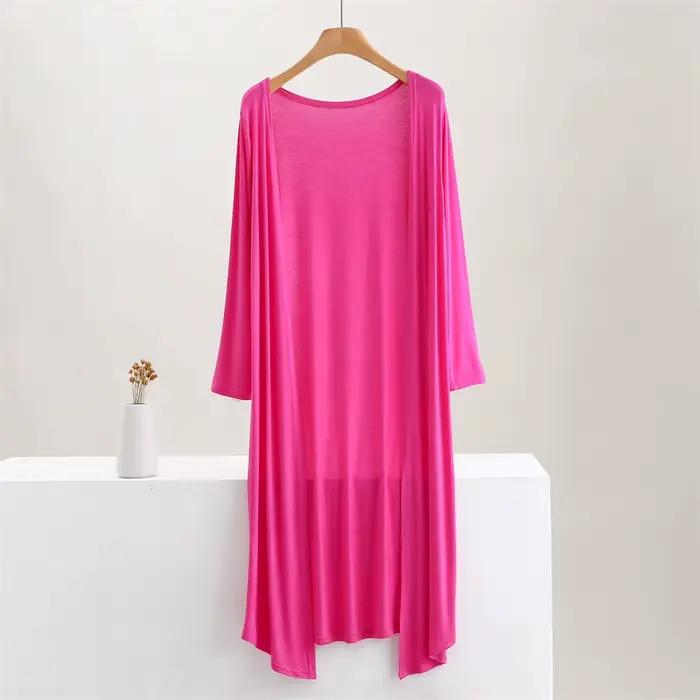 Été automne 12 couleurs femmes Modal Long Cardigan femme coton pull Cardigans à manches longues femm