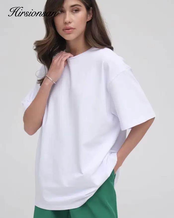 Hirsionsan-T-shirt décontracté à col rond pour homme et femme, 100% coton, 20 couleurs unies, été 20