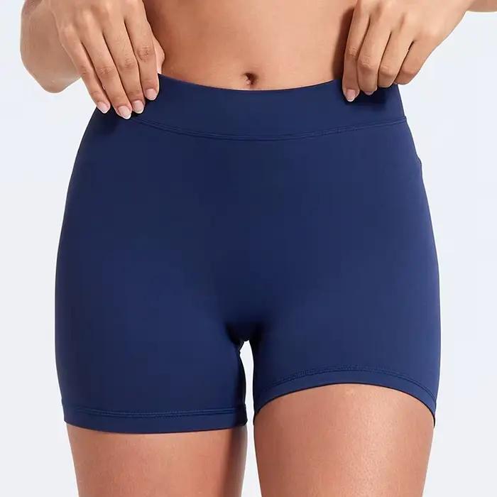 Short de yoga taille haute à dos en V pour femme, short moulant en nylon, pantalon de fitness, levag