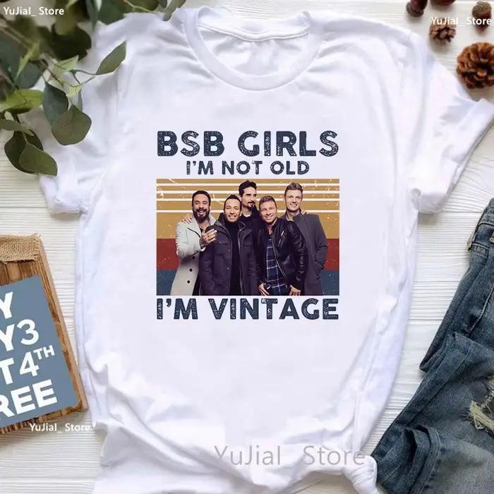 Bsb filles je ne suis pas vieux je suis Vintage graphique imprimé T-Shirt femmes vêtements 2024 Back