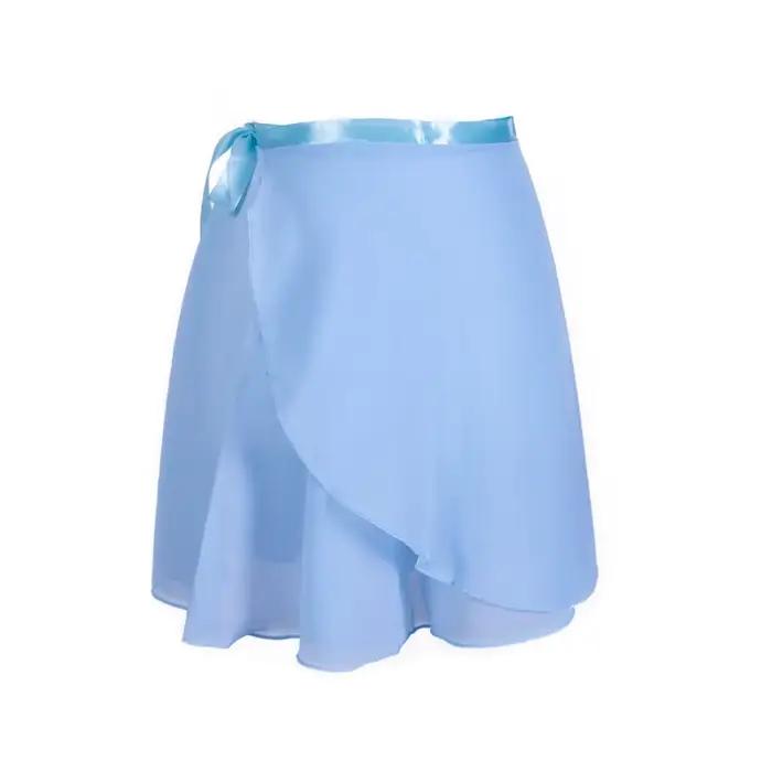 Adulte en mousseline de soie Ballet Tutu danse jupe femmes filles gymnastique jupe portefeuille form