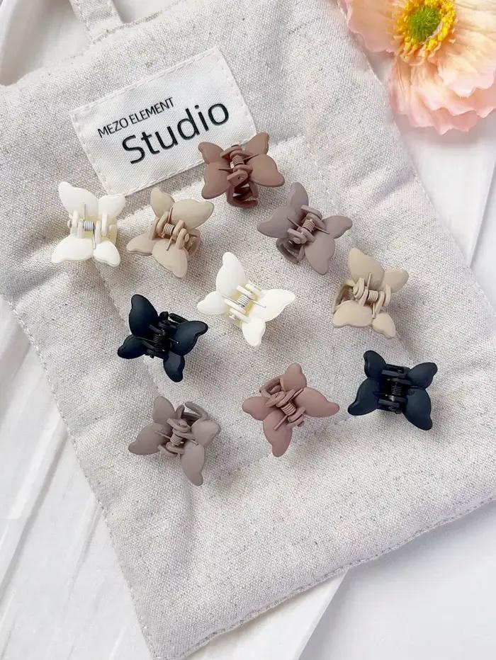 Ensemble de Mini pinces à cheveux papillon pour femmes et filles, 10 pièces, forte adhérence pour ch