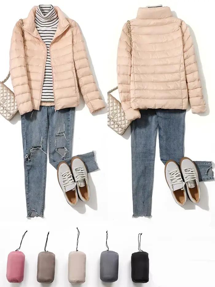 Vestes bouffantes courtes et cintrées pour femmes, manteau chaud Ultra léger et pliable, vêtements d