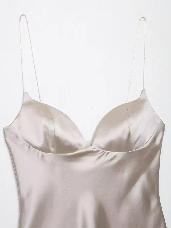 Nouveauté 2026 – Hauts d'été en satin texturé noir pour femme – Élégants débardeurs sexy à col en V 