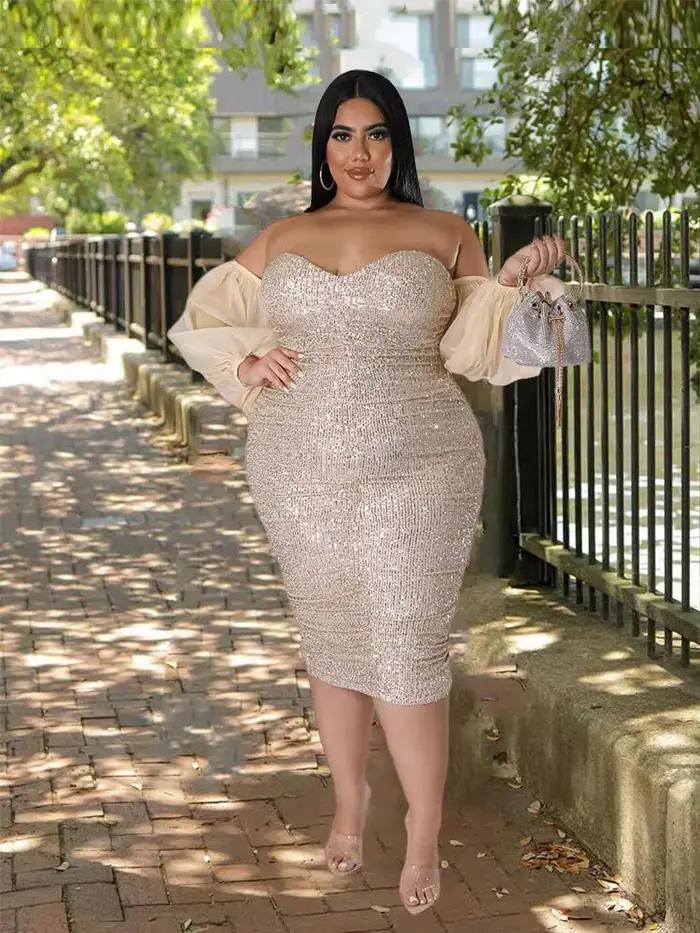 Robe de soirée de luxe pour femmes, tenue d'anniversaire, de noël, sans bretelles, épaules dénudées,