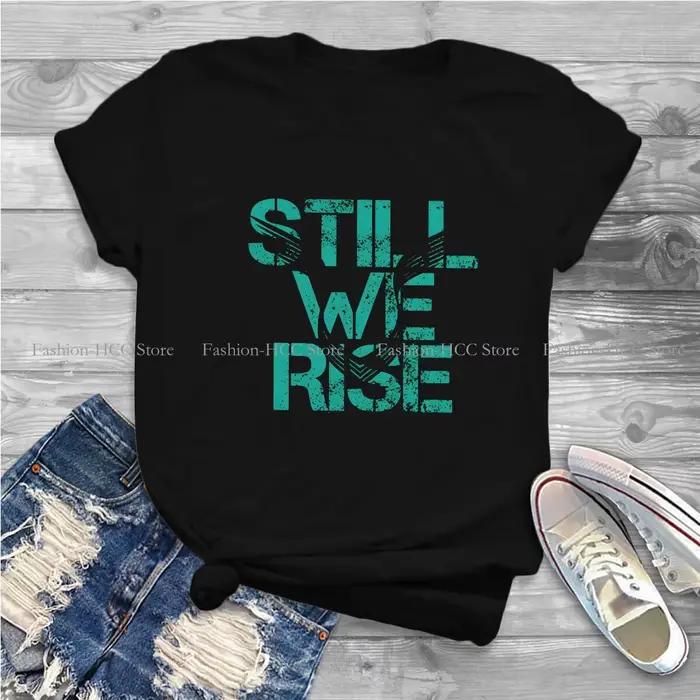 T-shirt en polyester confortable pour femme, streetwear imprimé, Lewis Hamilton 44, Still We Rise, H